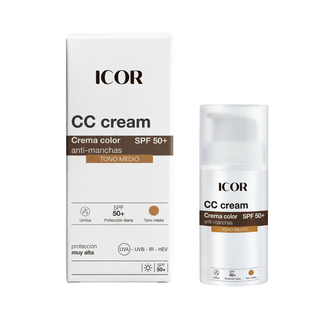 CC Cream Crema Color Antimanchas Tono Medio SPF50+