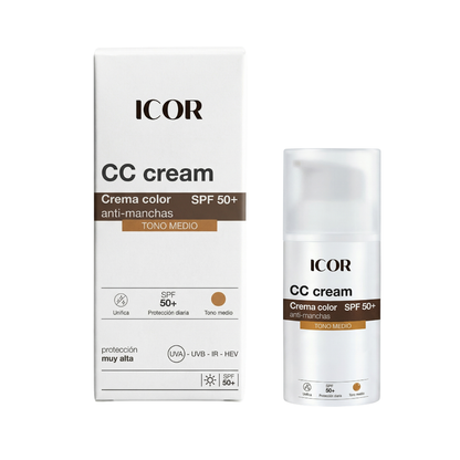 CC Cream Crema Color Antimanchas Tono Medio SPF50+
