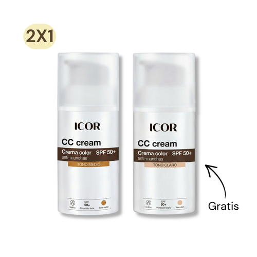 CC Cream Crema Color Antimanchas Tono Medio SPF50+